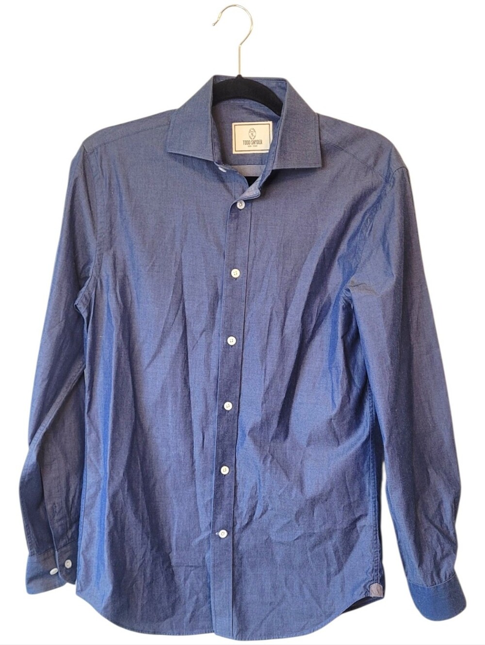 Todd Snyder Men's Chambray Blue Dress Shirt Men's Size 14.5 32/33